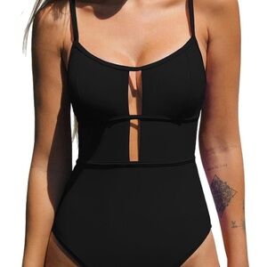CUPSHE Size M Women's One Piece Swimsuit Adjustable Straps Cutout Back Self Tie